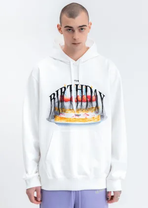 White Not Birthday Embroidery Hoodie